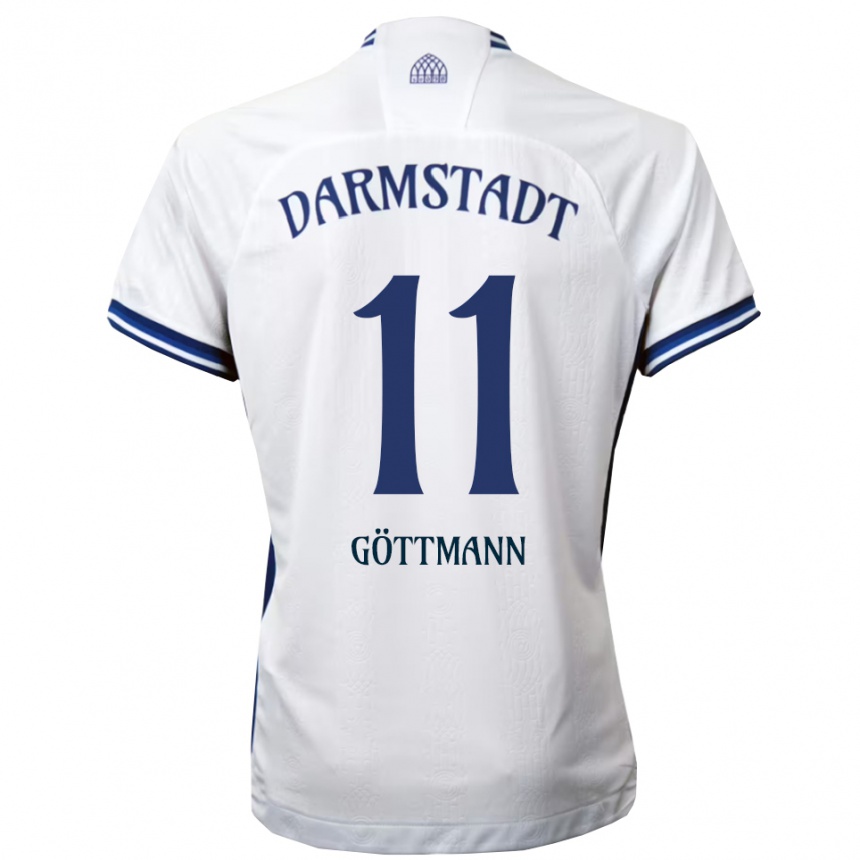 גברים כדורגל Levin Göttmann #11 לבן כחול הרחק ג'רזי 2025/26 גברים כדורגל Levin Göttmann #11 לבן כחול הרחק ג'רזי 2025/26