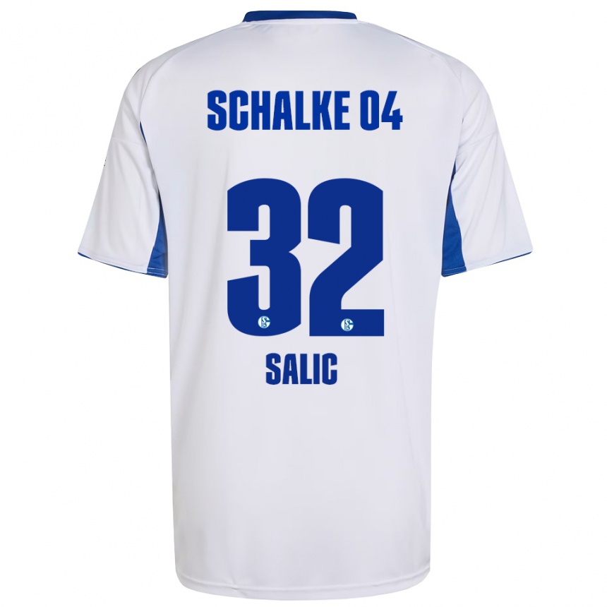 גברים כדורגל דנה שאליץ׳ #32 לבן כחול הרחק ג'רזי 2025/26