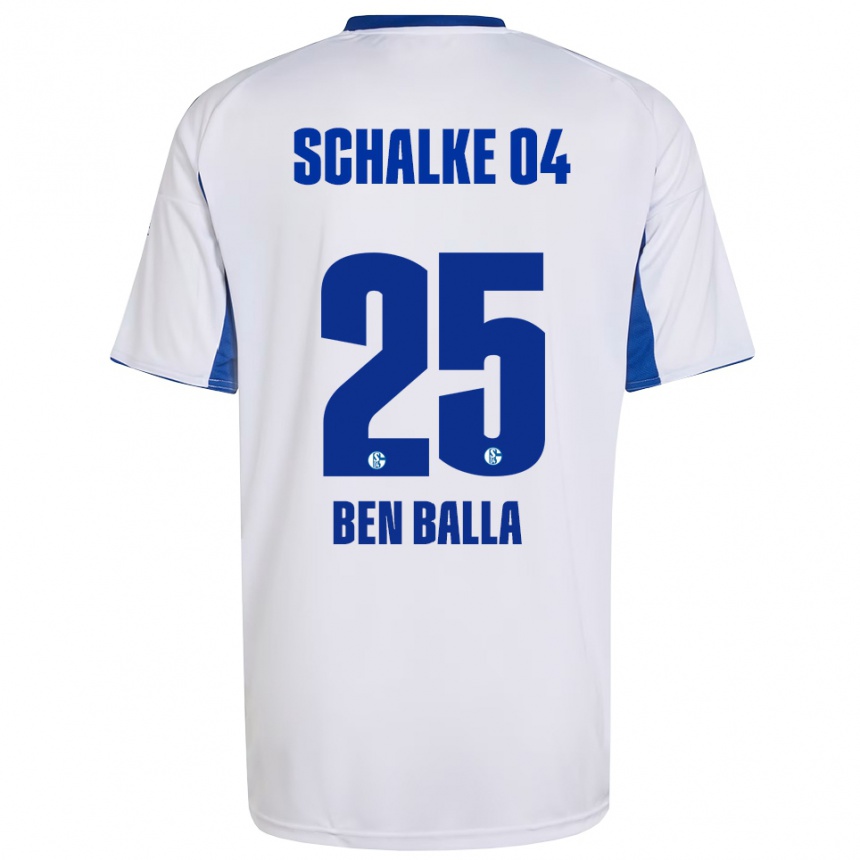 גברים כדורגל יאסין בן באלה #25 לבן כחול הרחק ג'רזי 2025/26