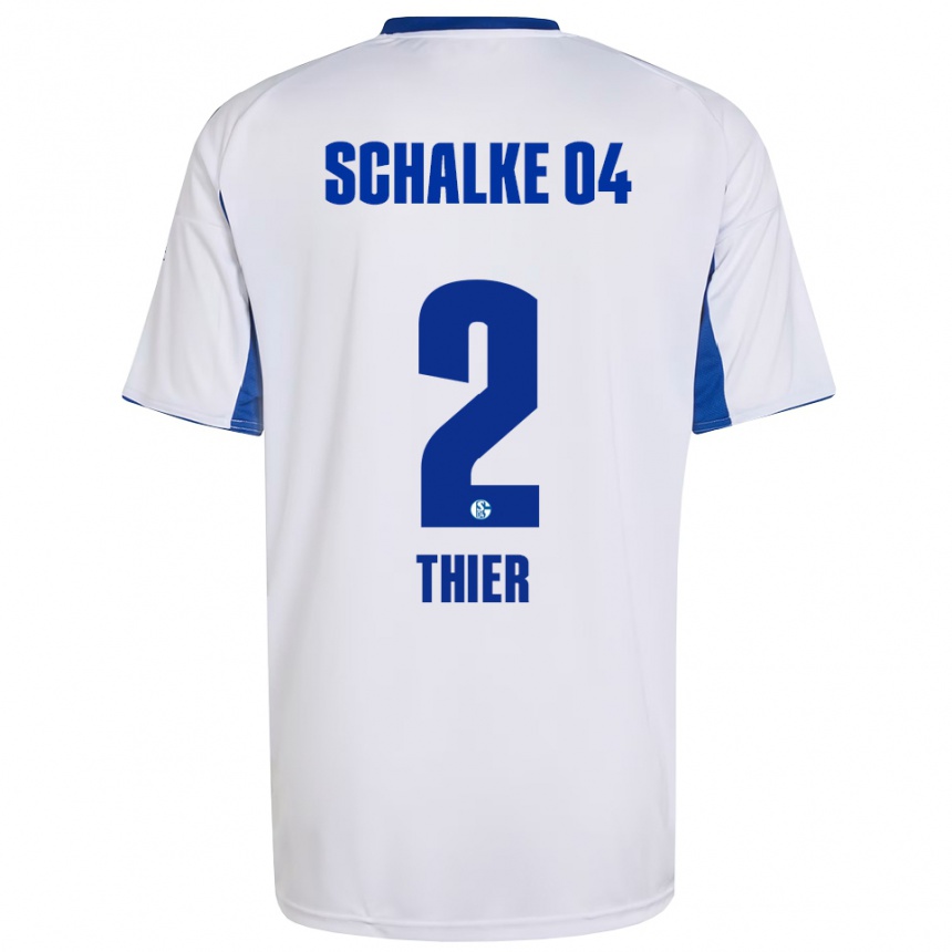 גברים כדורגל Silas Thier #2 לבן כחול הרחק ג'רזי 2025/26