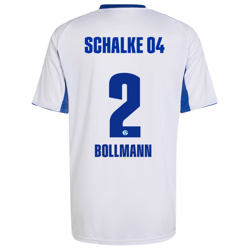 גברים כדורגל Nathalie Bollmann #2 לבן כחול הרחק ג'רזי 2025/26