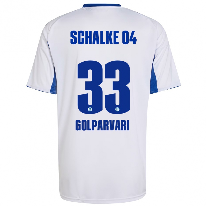 גברים כדורגל Tara Golparvari #33 לבן כחול הרחק ג'רזי 2025/26