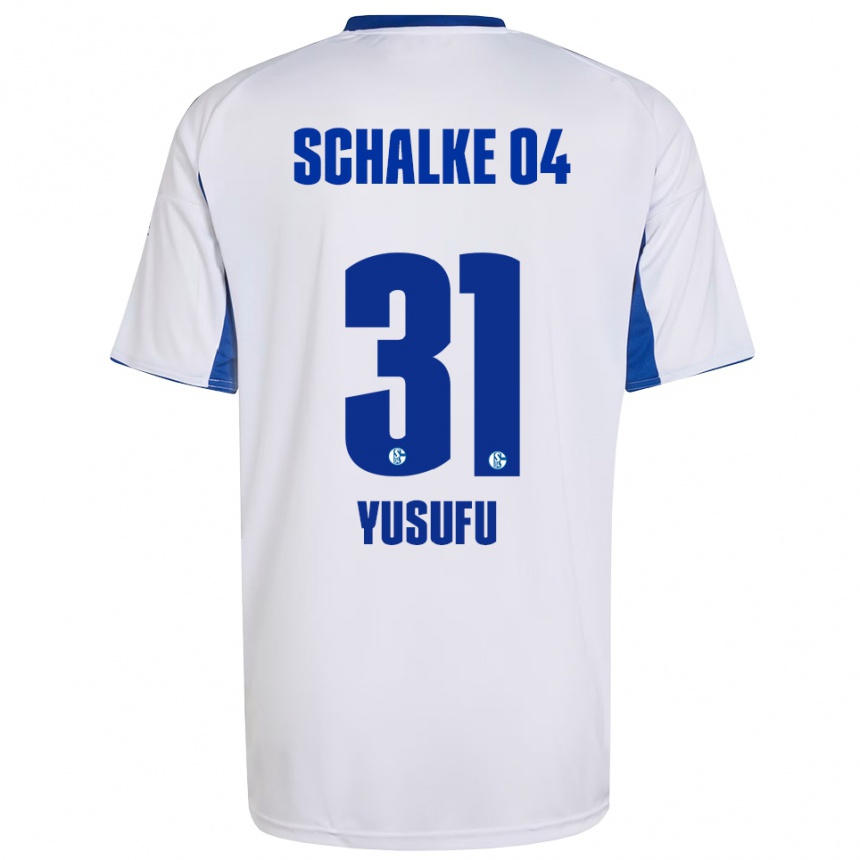 גברים כדורגל Faaris Yusufu #31 לבן כחול הרחק ג'רזי 2025/26