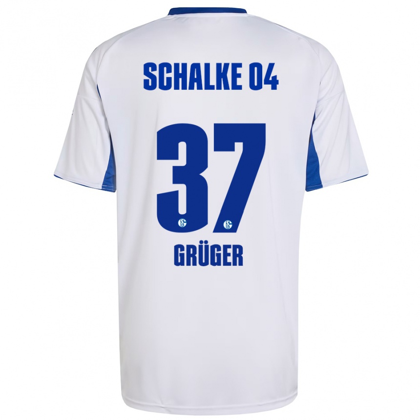 גברים כדורגל מקס גריגר #37 לבן כחול הרחק ג'רזי 2025/26