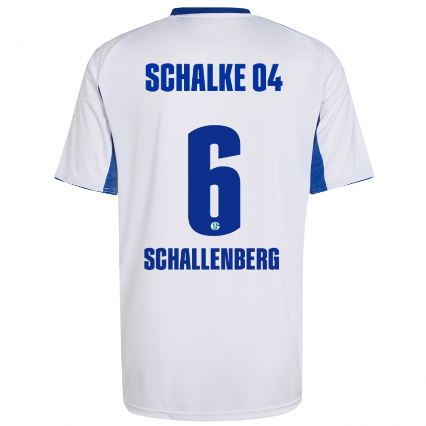 גברים כדורגל רון שלנברג #6 לבן כחול הרחק ג'רזי 2025/26