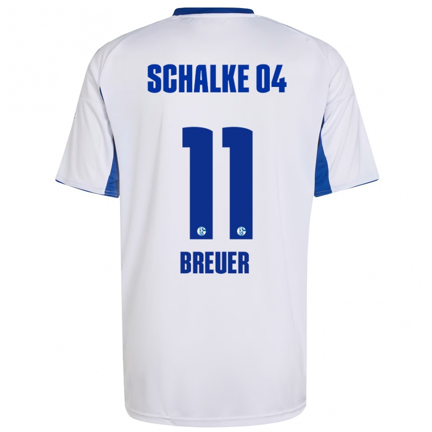 גברים כדורגל סימון ברויאר #11 לבן כחול הרחק ג'רזי 2025/26