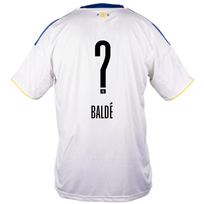 גברים כדורגל Madi Baldé #0 לבן כחול צהוב הרחק ג'רזי 2025/26