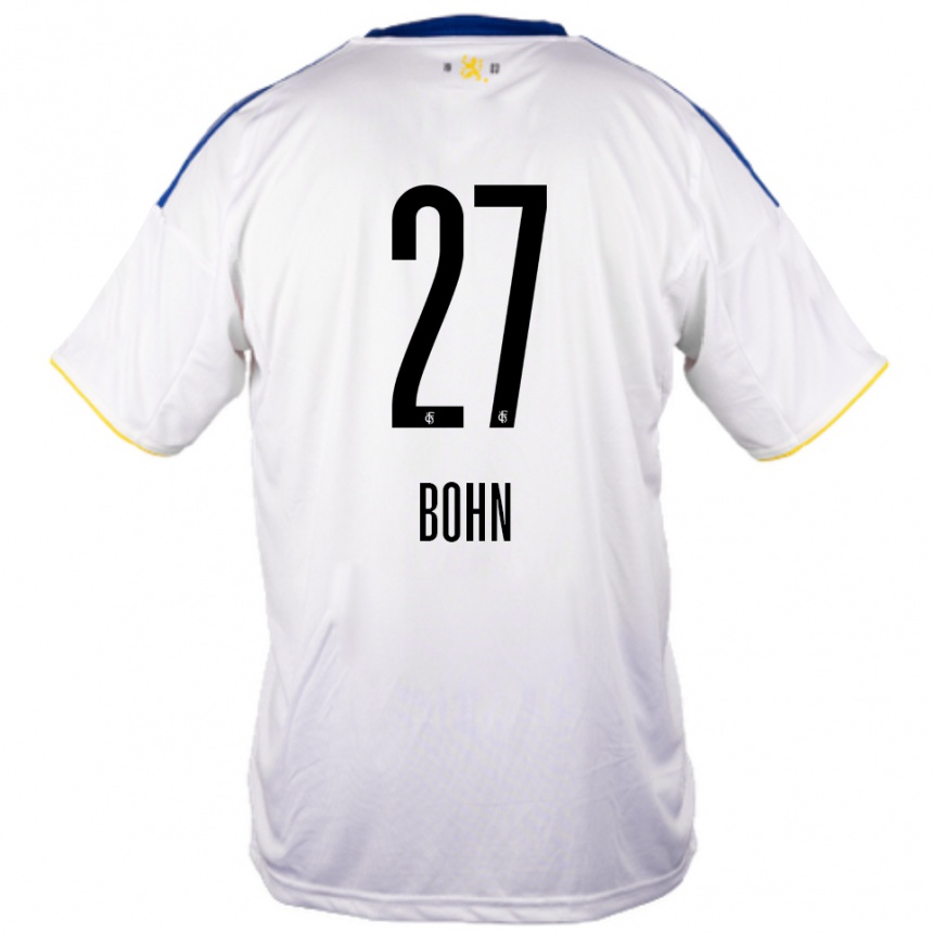 גברים כדורגל Sebastian Bohn #27 לבן כחול צהוב הרחק ג'רזי 2025/26