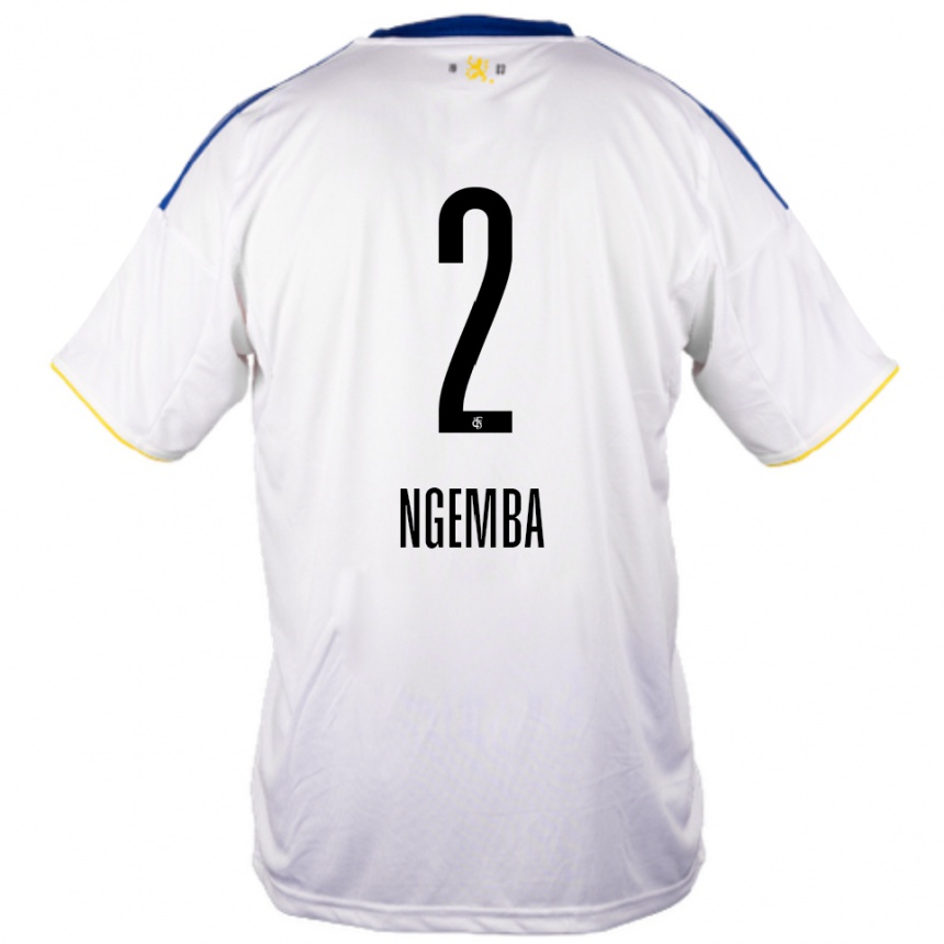 גברים כדורגל דייאן אנגמבה #2 לבן כחול צהוב הרחק ג'רזי 2025/26
