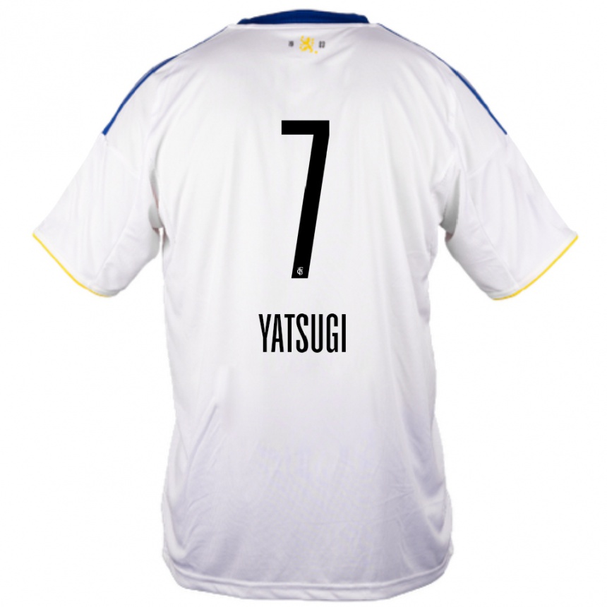 גברים כדורגל Akane Yatsugi #7 לבן כחול צהוב הרחק ג'רזי 2025/26