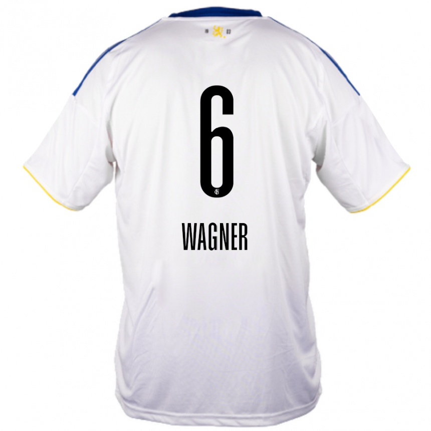 גברים כדורגל Emil Wagner #6 לבן כחול צהוב הרחק ג'רזי 2025/26