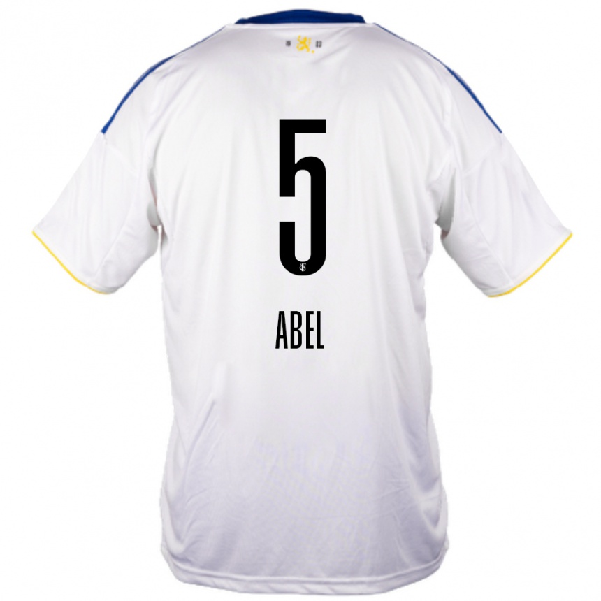 גברים כדורגל אנדריס אבל #5 לבן כחול צהוב הרחק ג'רזי 2025/26