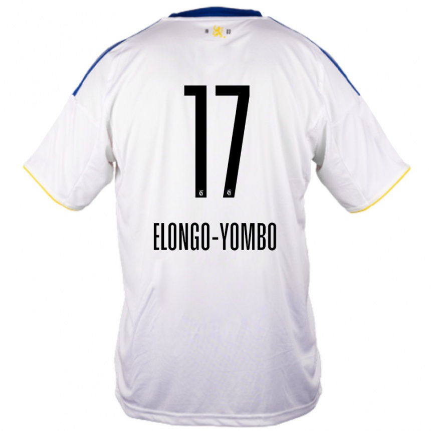 גברים כדורגל רודני אלונגו-יומבו #17 לבן כחול צהוב הרחק ג'רזי 2025/26