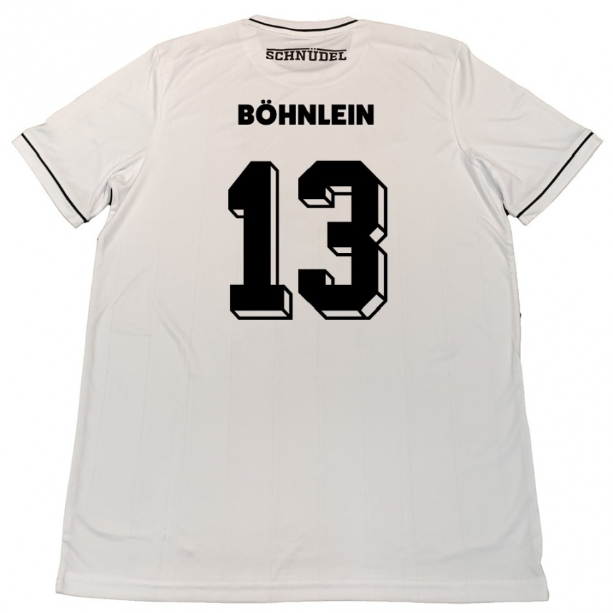 גברים כדורגל קריסטיאן בונליין #13 לבן שחור הרחק ג'רזי 2025/26