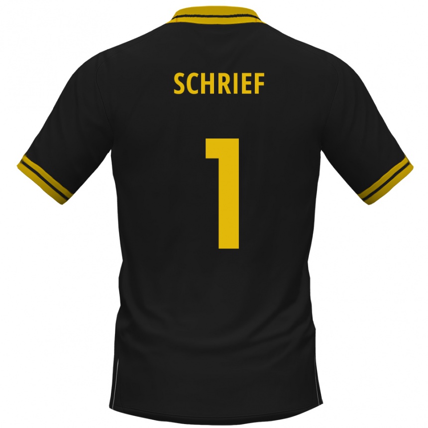 גברים כדורגל Moritz Schrief #1 שחור צהוב הרחק ג'רזי 2025/26