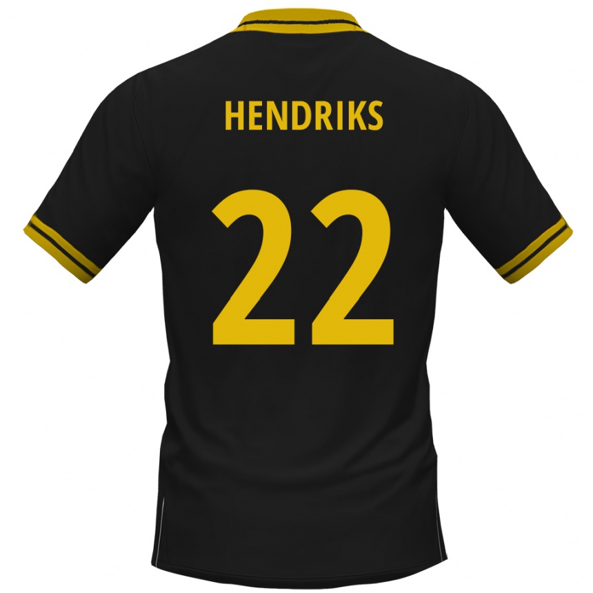 גברים כדורגל Tom Hendriks #22 שחור צהוב הרחק ג'רזי 2025/26