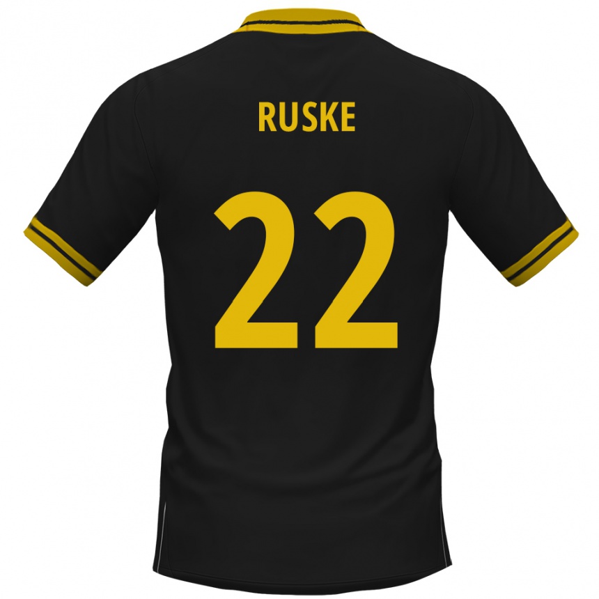 גברים כדורגל Neo Ruske #22 שחור צהוב הרחק ג'רזי 2025/26