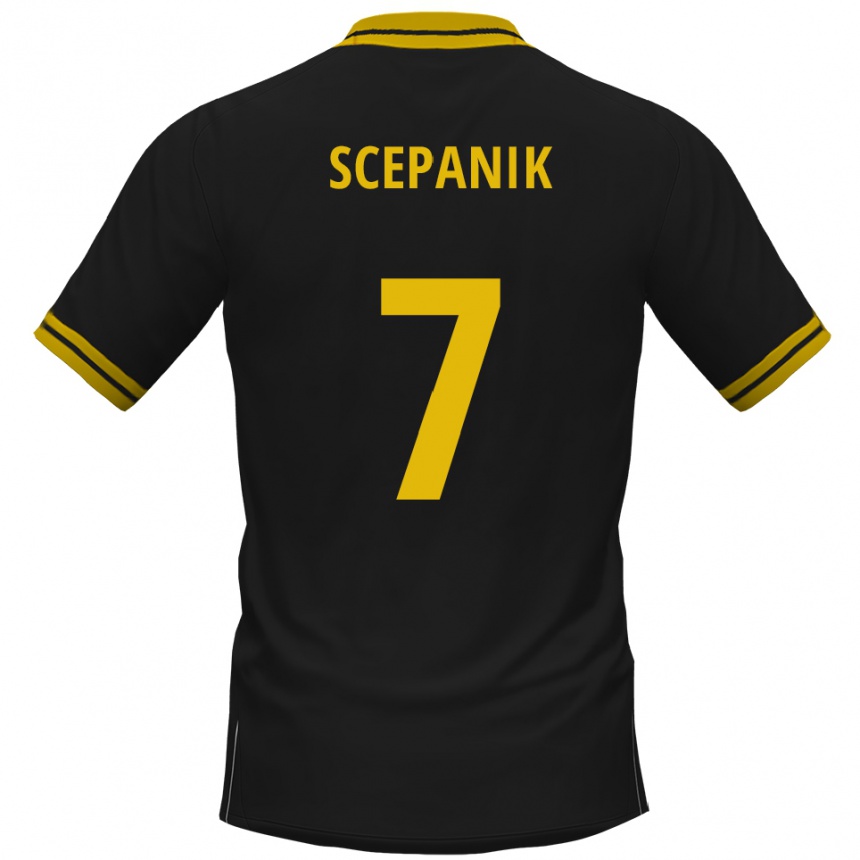 גברים כדורגל Lukas Scepanik #7 שחור צהוב הרחק ג'רזי 2025/26