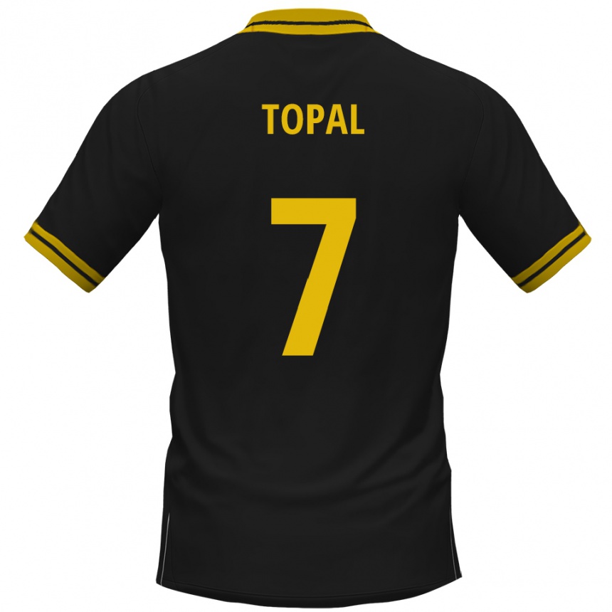 גברים כדורגל Sidar Topal #7 שחור צהוב הרחק ג'רזי 2025/26