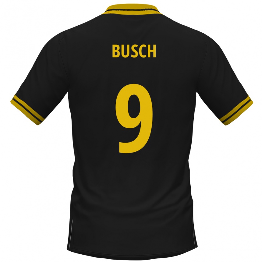 גברים כדורגל לואיס בוש #9 שחור צהוב הרחק ג'רזי 2025/26