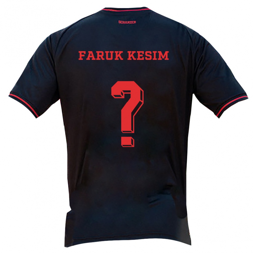 גברים כדורגל Efkan Faruk Kesim #0 שחור אדום לבן הרחק ג'רזי 2025/26