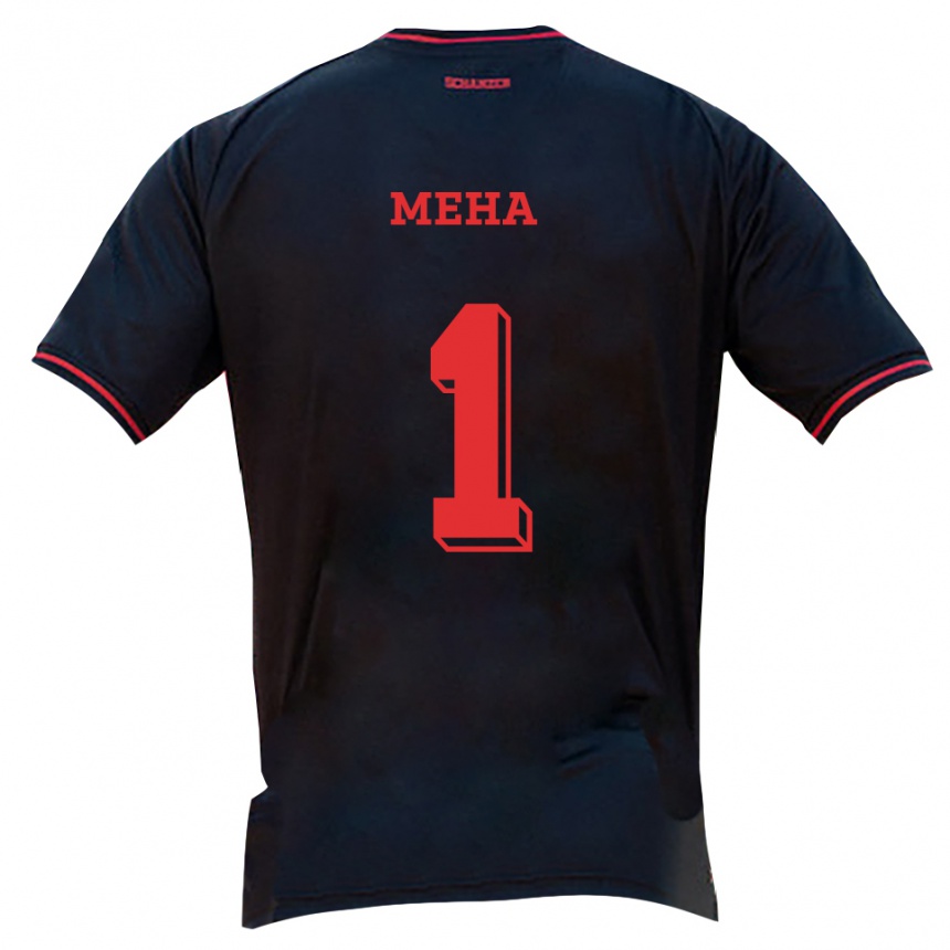 גברים כדורגל Rion Meha #1 שחור אדום לבן הרחק ג'רזי 2025/26