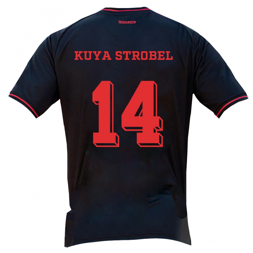גברים כדורגל Melissa Kuya Strobel #14 שחור אדום לבן הרחק ג'רזי 2025/26