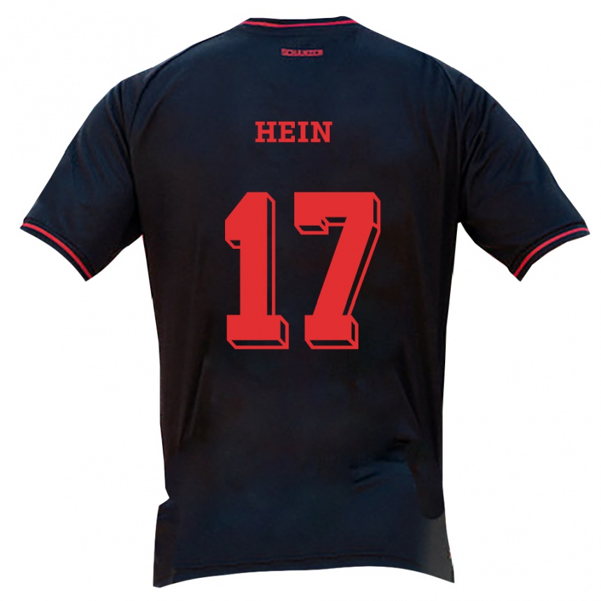 גברים כדורגל Leonie Hein #17 שחור אדום לבן הרחק ג'רזי 2025/26