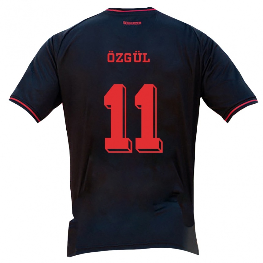 גברים כדורגל Ege Özgül #11 שחור אדום לבן הרחק ג'רזי 2025/26