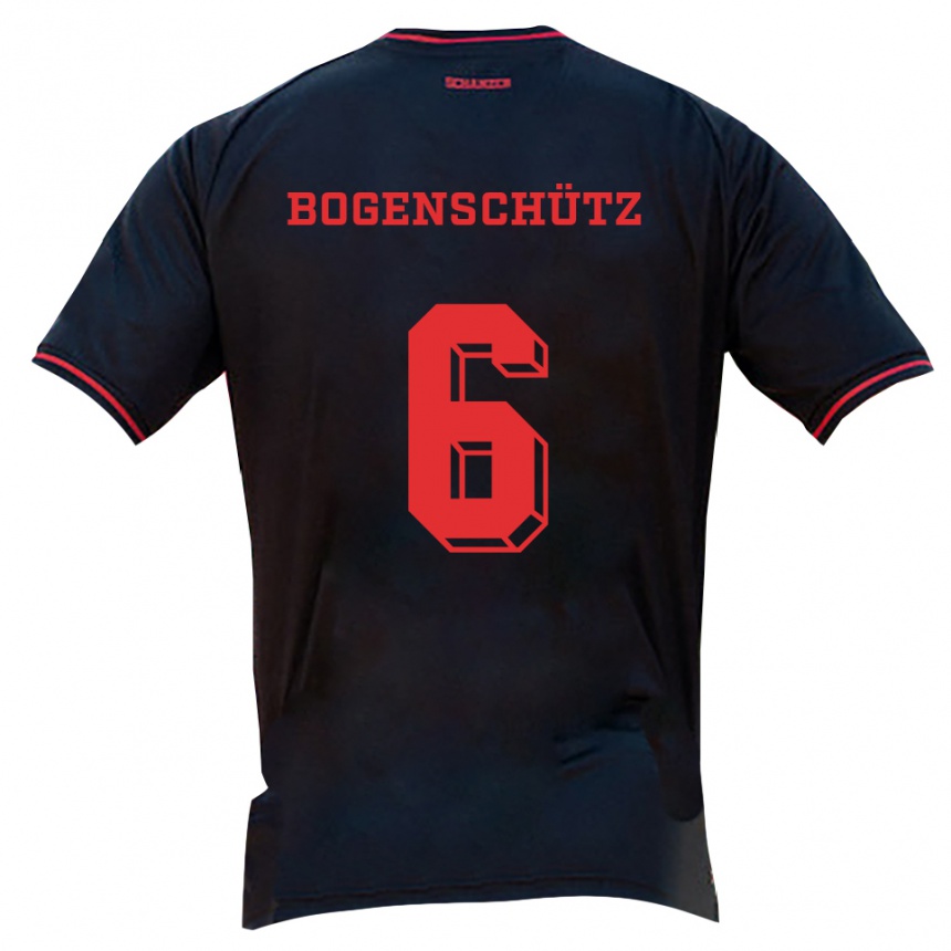 גברים כדורגל קרסטין בוגנשוץ #6 שחור אדום לבן הרחק ג'רזי 2025/26