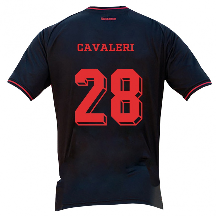 גברים כדורגל Salvatore Cavaleri #28 שחור אדום לבן הרחק ג'רזי 2025/26