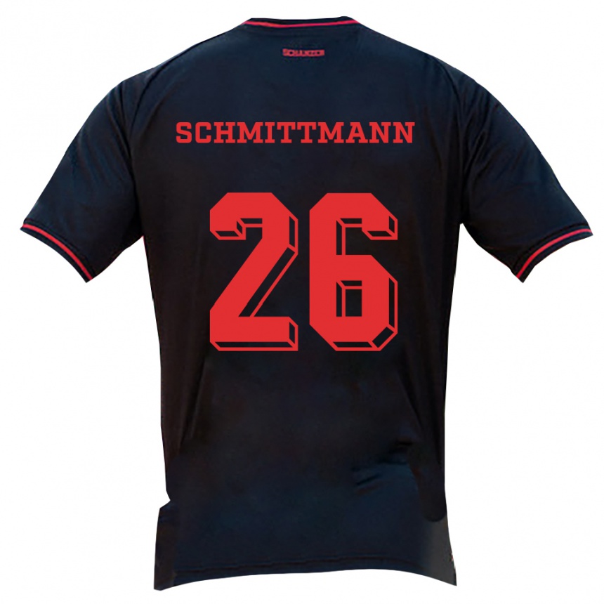 גברים כדורגל קתרינה שמיטמן #26 שחור אדום לבן הרחק ג'רזי 2025/26