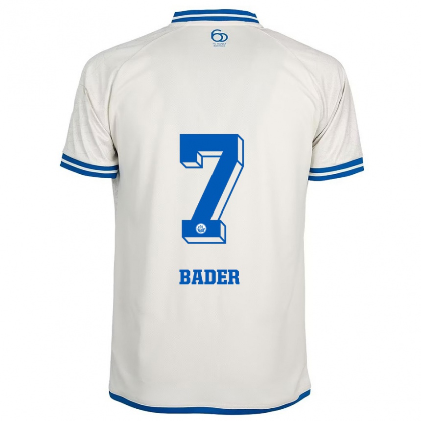 גברים כדורגל Tom Bader #7 לבן כחול הרחק ג'רזי 2025/26