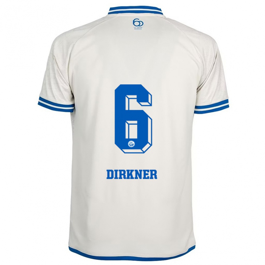 גברים כדורגל Jonas Dirkner #6 לבן כחול הרחק ג'רזי 2025/26