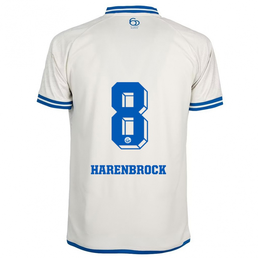 גברים כדורגל Cedric Harenbrock #8 לבן כחול הרחק ג'רזי 2025/26