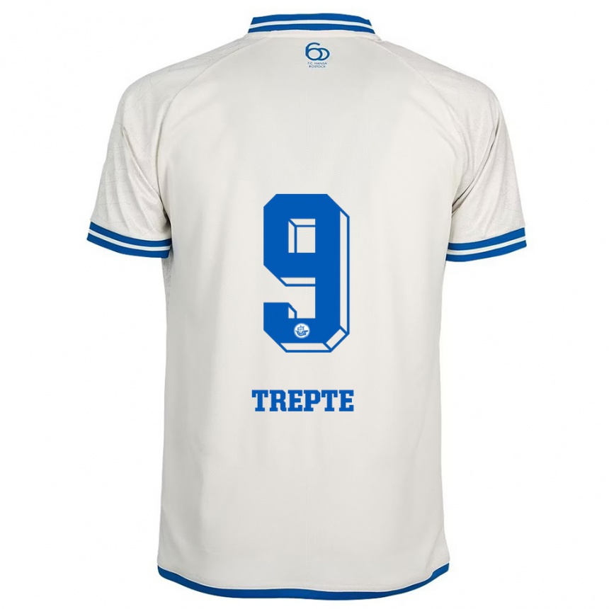 גברים כדורגל Neele Trepte #9 לבן כחול הרחק ג'רזי 2025/26