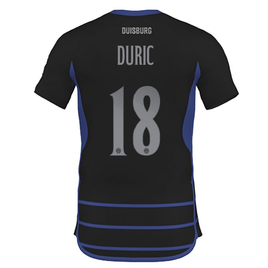 גברים כדורגל Zarije Duric #18 שחור כחול הרחק ג'רזי 2025/26