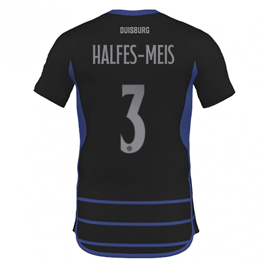 גברים כדורגל Louis Halfes-Meis #3 שחור כחול הרחק ג'רזי 2025/26