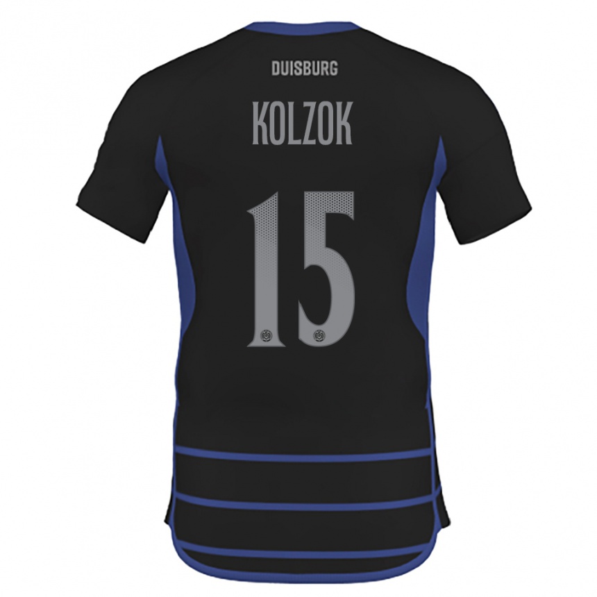 גברים כדורגל Dominik Kolzok #15 שחור כחול הרחק ג'רזי 2025/26