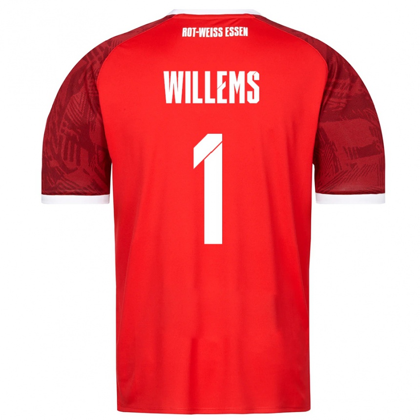 גברים כדורגל Leon Willems #1 אדום בורדו לבן הרחק ג'רזי 2025/26