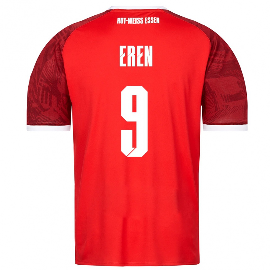 גברים כדורגל Baran Eren #9 אדום בורדו לבן הרחק ג'רזי 2025/26