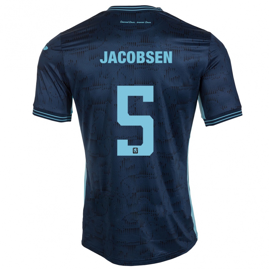 גברים כדורגל ת׳ורה יאקובסן #5 כחול רויאל הרחק ג'רזי 2025/26