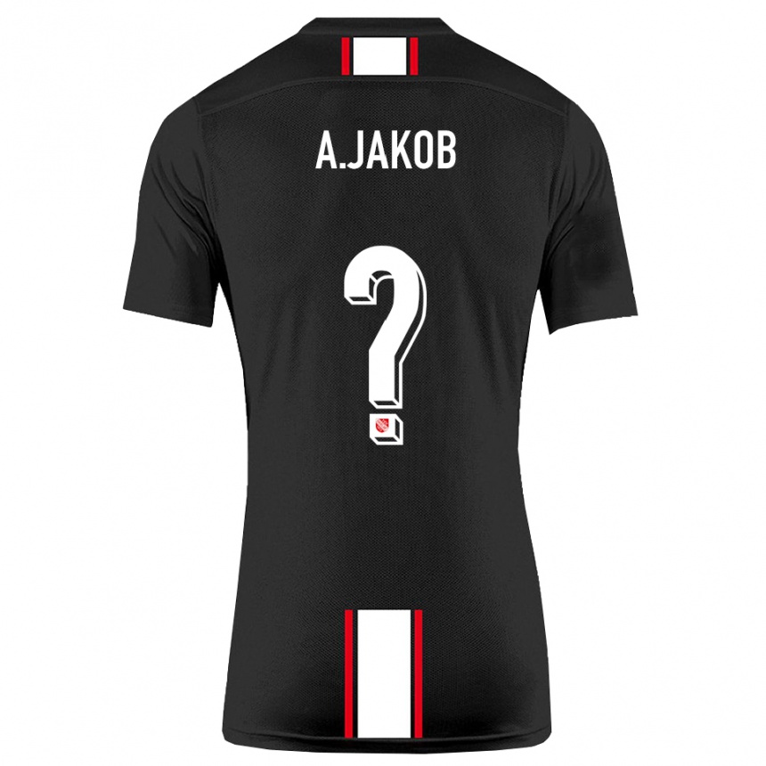 גברים כדורגל Alan Jakob #0 שחור לבן הרחק ג'רזי 2025/26