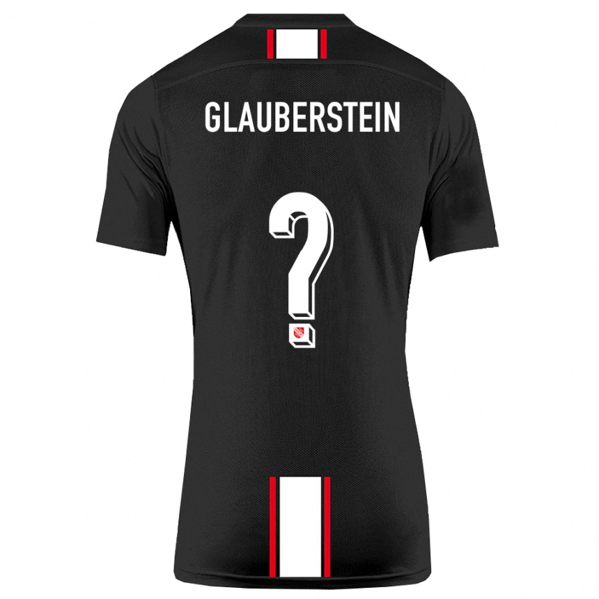 גברים כדורגל Jonas Glauberstein #0 שחור לבן הרחק ג'רזי 2025/26