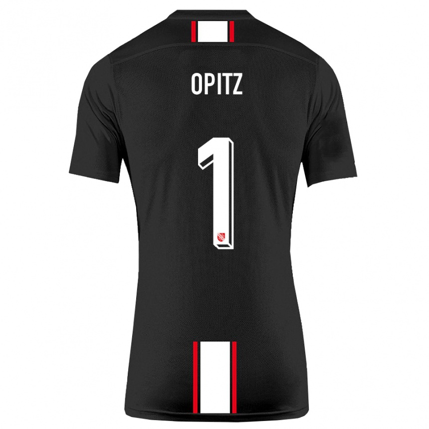 גברים כדורגל Tom Opitz #1 שחור לבן הרחק ג'רזי 2025/26