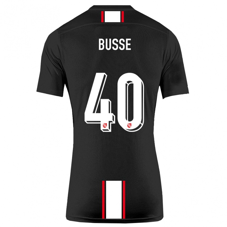 גברים כדורגל ג׳ונה בוסה #40 שחור לבן הרחק ג'רזי 2025/26