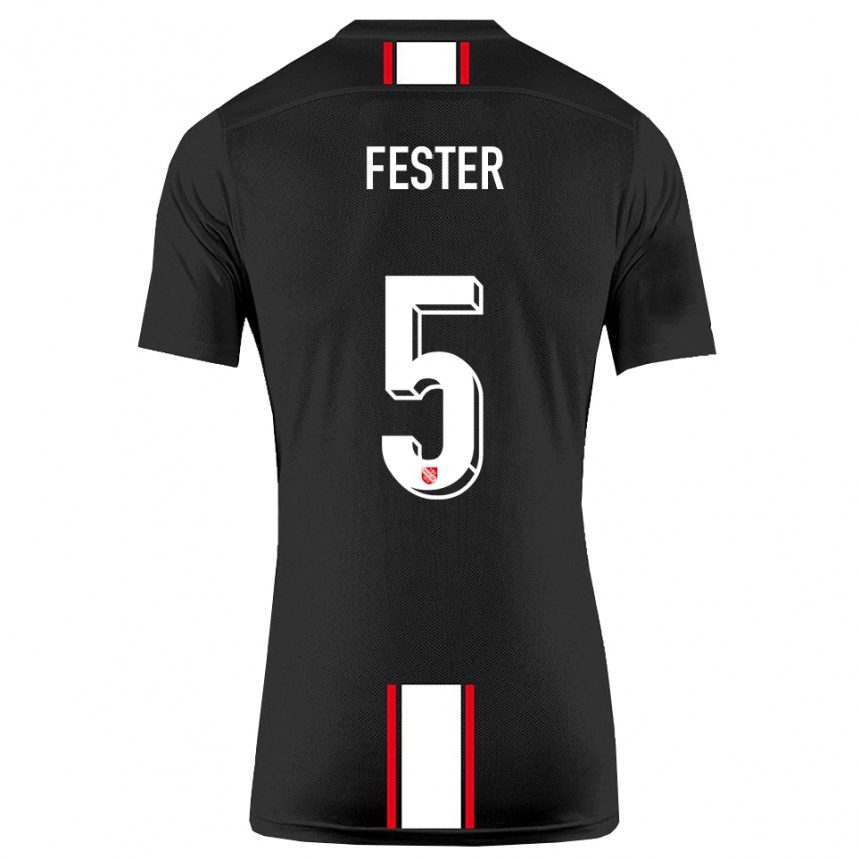 גברים כדורגל לוקה פסטר #5 שחור לבן הרחק ג'רזי 2025/26