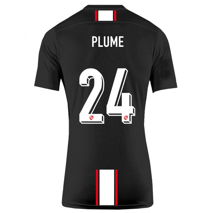 גברים כדורגל נואה פלומה #24 שחור לבן הרחק ג'רזי 2025/26