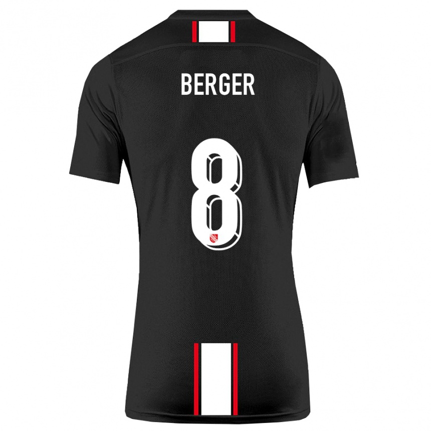גברים כדורגל Johann Berger #8 שחור לבן הרחק ג'רזי 2025/26