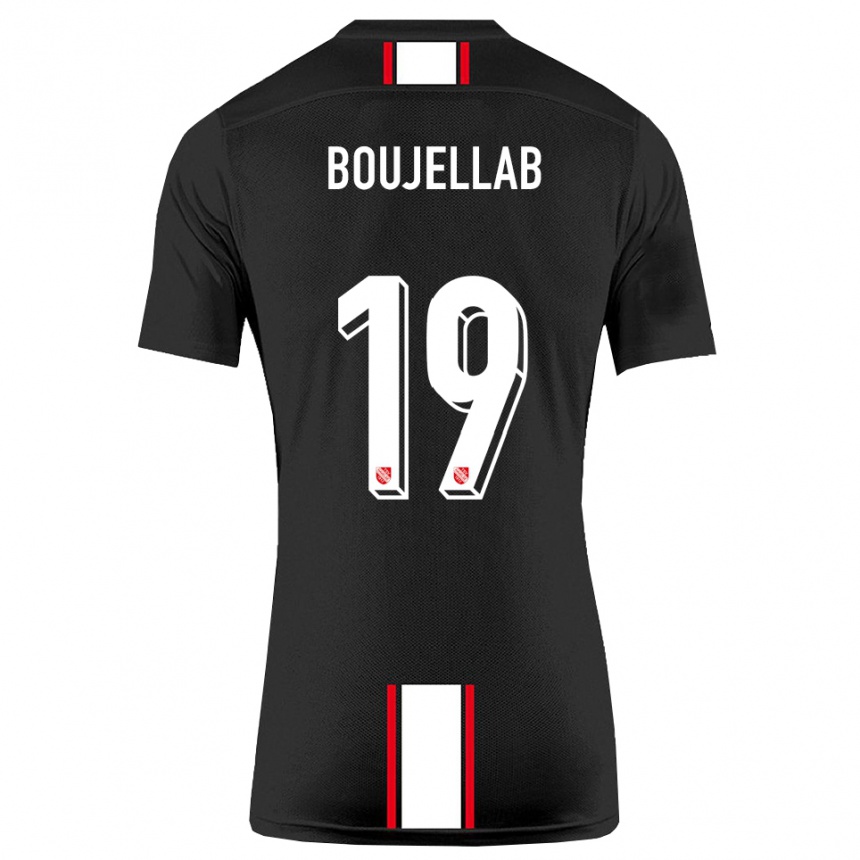 גברים כדורגל נאסים בוג'אלאב #19 שחור לבן הרחק ג'רזי 2025/26